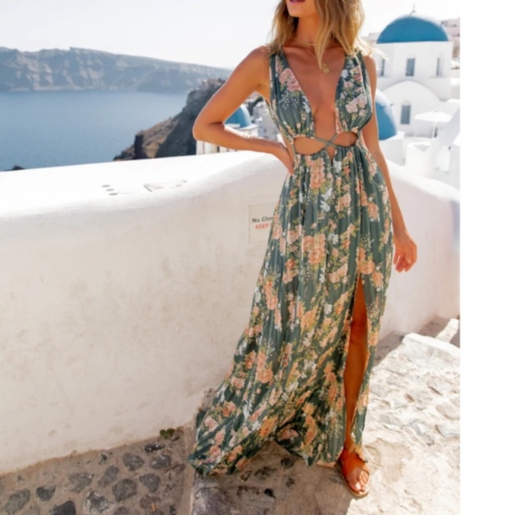 New Hello Molly Forest Fairy Maxi Dress Sage Size Medium